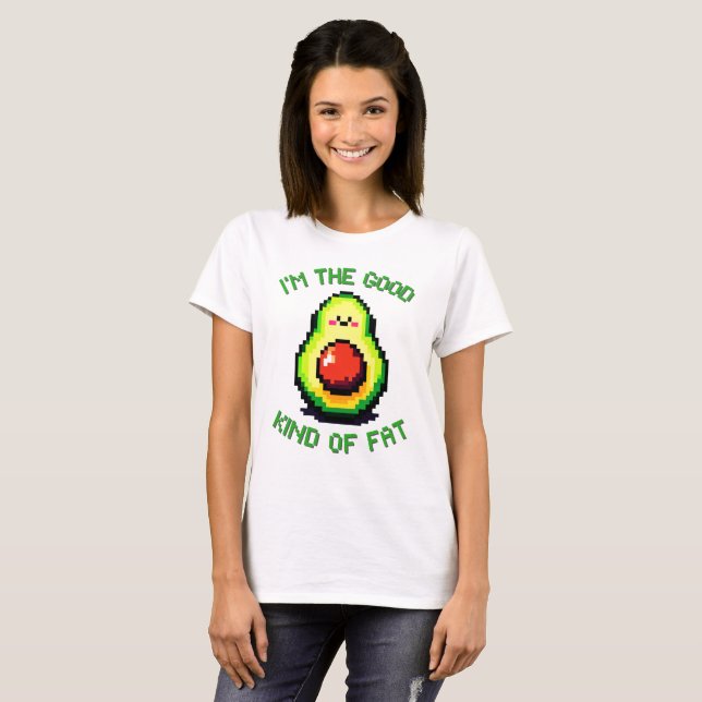 Camiseta Boa Gordura Avocado - Design de Comida Engraçado d (Frente Completa)