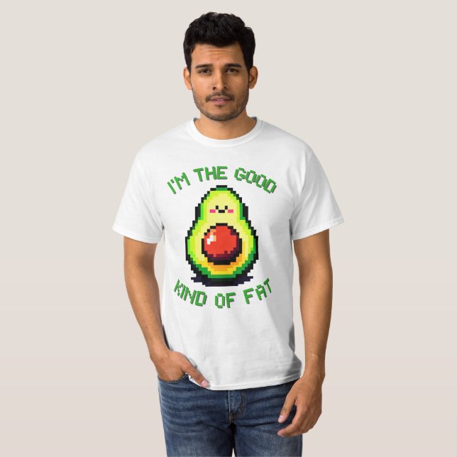 Camiseta Boa Gordura Avocado - Design de Comida Engraçado d (Frente Completa)