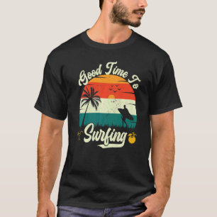Camiseta Boa Hora De Ir Surfar Praia, Mulheres De Verão, Cr