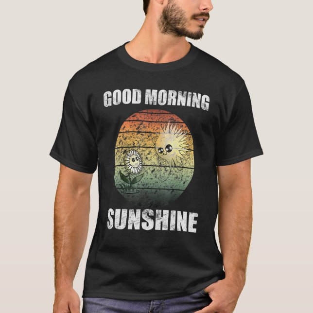 Camiseta Boa Manhã Sol Com Flor E Ret Solar (Frente)