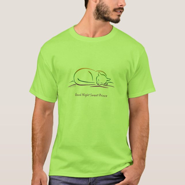 Camiseta Boa Noite, doce Príncipe (Gato) (Frente)