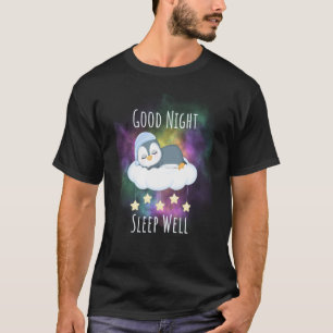 Camiseta Boa noite durma bem Pinguim Para Crianças