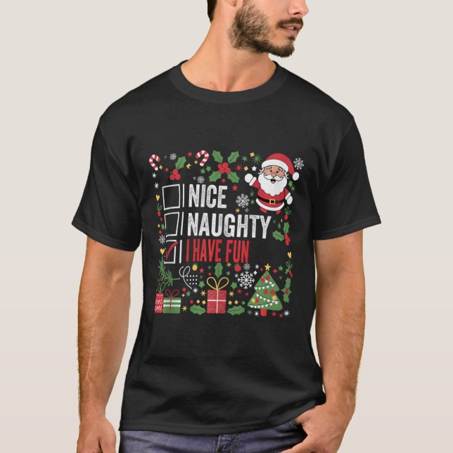 Camiseta Boa Noite Eu Tenho Papais noeis De Natal Engraçado (Frente)