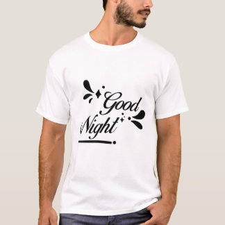 Camiseta Boa Noite - Lua Pacífica e Estrelas Design