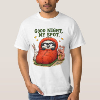 Camiseta Boa Noite Meu Local Texugo Melado Design de Acampa