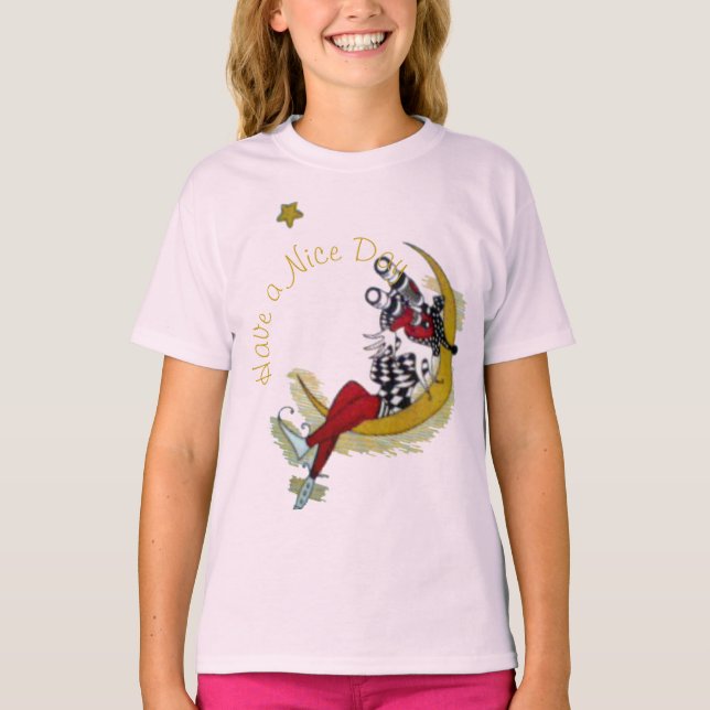 Camiseta Boa noite Tenha um belo dia e uma noite melhor (Frente)