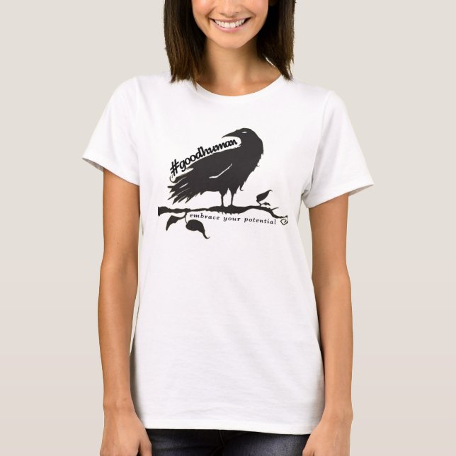 Camiseta #boa raven humana "abraça seu potencial" (Frente)