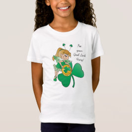 Camiseta Boa 🍀 Rua da Sorte. Fada Irlandesa do Dia de Patr