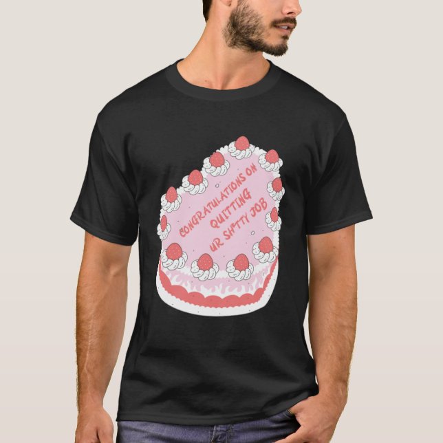 Camiseta Boa Sorte Bolo Ideia Adeus para Obrigado Colega (Frente)