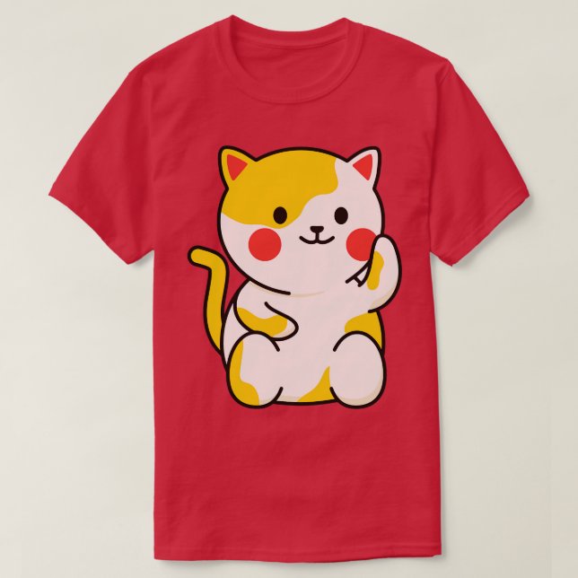 Camiseta Boa Sorte Desenho De Gato (Frente do Design)