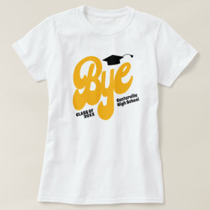 Camiseta Boa Sorte Graduado Gorro de Formatura Senior