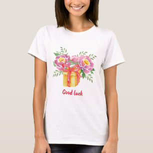Camiseta Boa sorte Peonias aquáticas