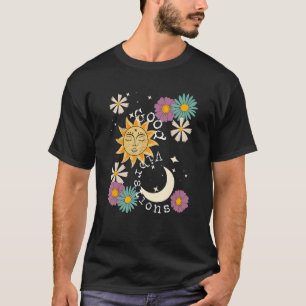 Camiseta Boa vibração Boho Sol Lua Flor Energia P