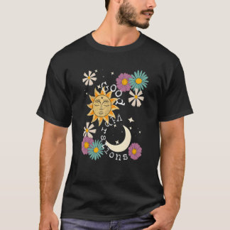 Camiseta Boa vibração Boho Sol Lua Flor Energia P