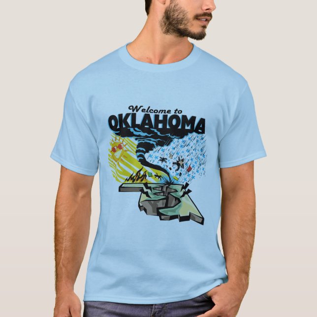 Camiseta Boa vinda a Oklahoma. É isto um grande estado ou (Frente)