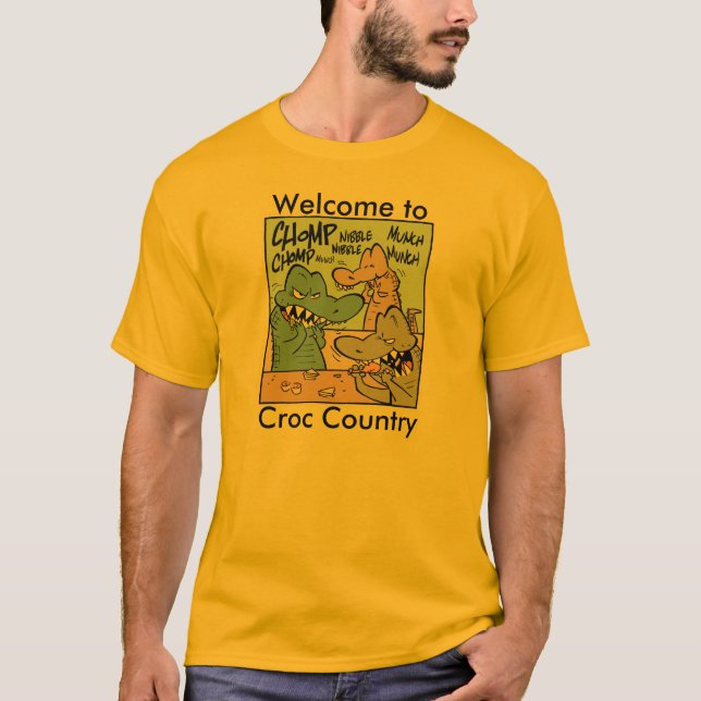Camiseta Boa vinda aos desenhos animados do crocodilo do (Frente)