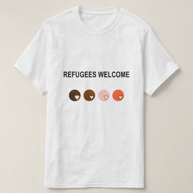 Camiseta Boa vinda dos refugiados (Frente do Design)