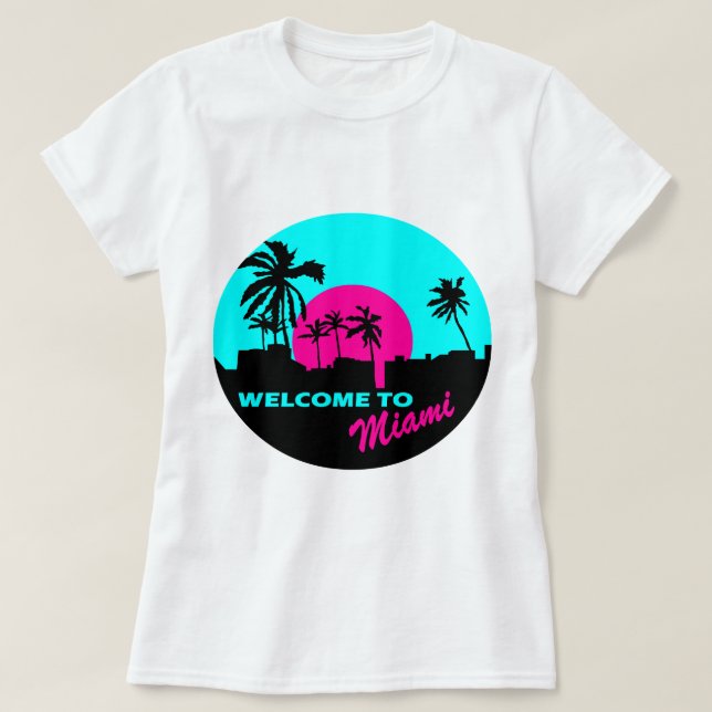 Camiseta Boa vinda legal ao design de Miami (Frente do Design)