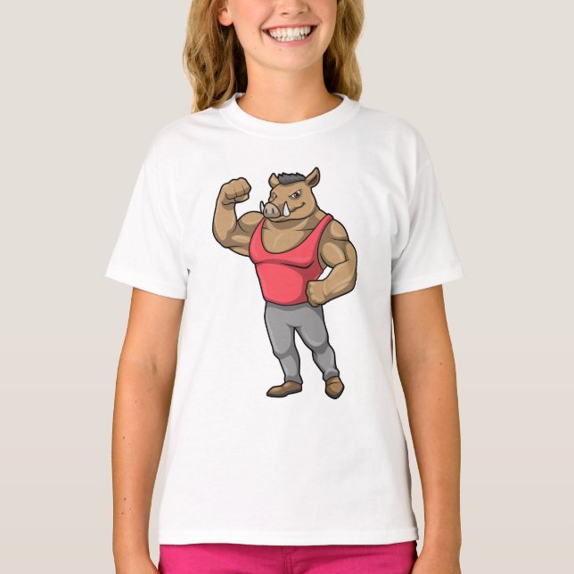 Camiseta Boar Bodybuilder Bodybuilding Músculos (Frente)