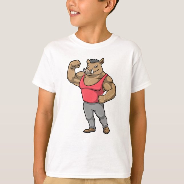 Camiseta Boar Bodybuilder Bodybuilding Músculos (Frente)