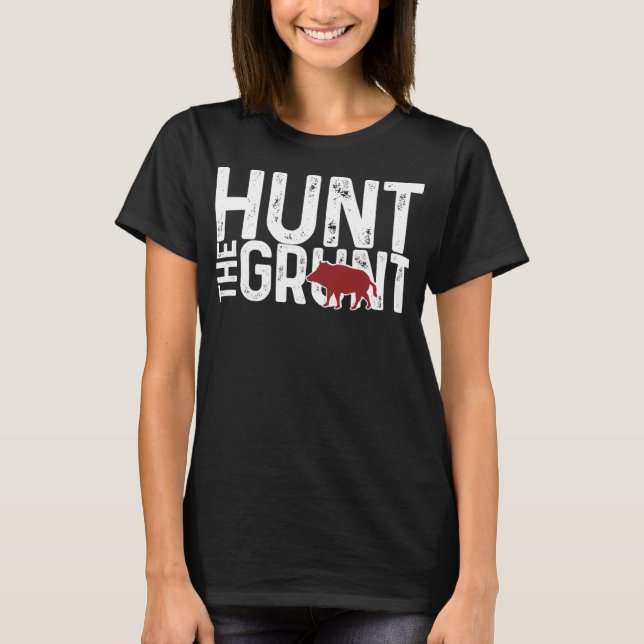 Camiseta Boar Hog Pig Caça Caça Caça Caça Caça Caça Caça Ca (Frente)