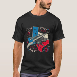Camiseta Boar Hunter Mens Aqui Piggy Vintage Texas Wild Hog