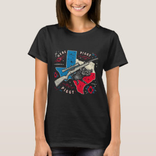 Camiseta Boar Hunter Mens Aqui Piggy Vintage Texas Wild Hog