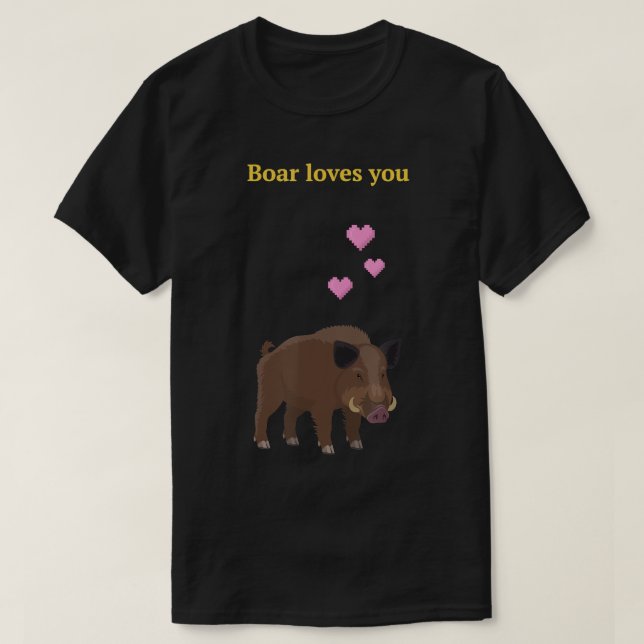 Camiseta Boar te ama em Valheim T-Shirt (Frente do Design)