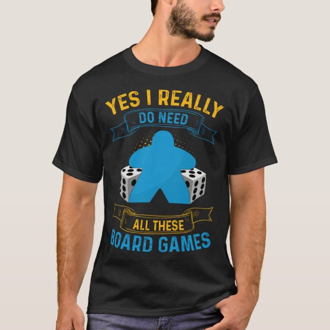 Camiseta Board Games Meeple Dice Geek for Gamers (Frente)