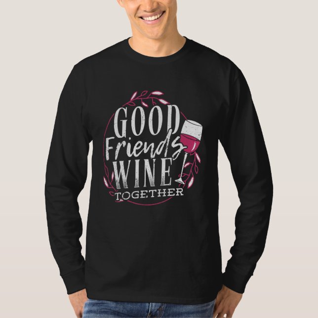 Camiseta Boas Amigas Vinho Juntas - Bebê Melhor Amigo A (Frente)