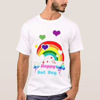 Camiseta Boas Bolinhas Cotovelo Coloridas Dia Feliz Criança