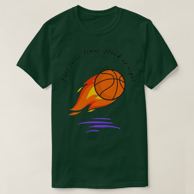 Camiseta Boas citações motivacionais Queda sete vezes levan (Frente do Design)