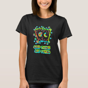 Camiseta Boas Coisas Estão Chegando Tarot Card Sun Moon