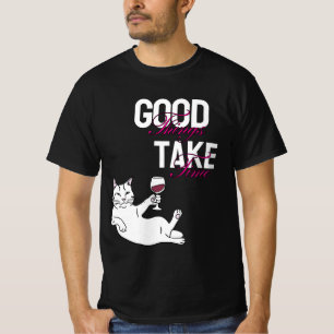 Camiseta Boas coisas levam tempo - refrigerar gato com Desi