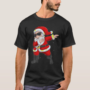 Camiseta Boas de Natal Dabbing Santa Claus Meninas Engraçad