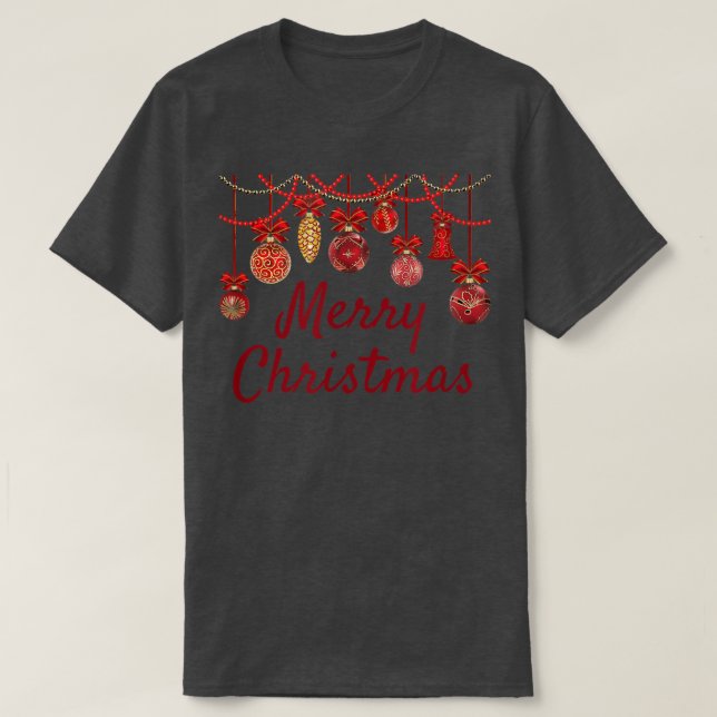 Camiseta Boas Férias Ornando Feliz Natal Hanukkah (Frente do Design)