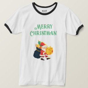 Camiseta Boas Festas de Natal Desejos Impressos Ringer