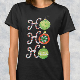 Camiseta Boas Festas De Natal Ho Ho, Canes De Candy