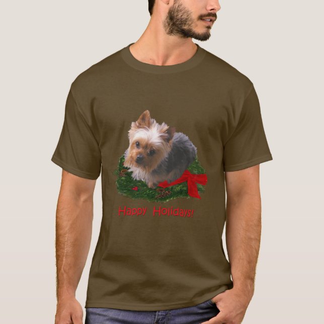 Camiseta Boas festas de Yorkie (Frente)