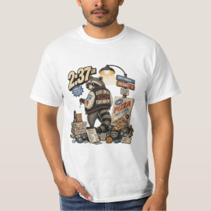 Camiseta Boas Ideias Começam Amanhã Guaxinim Divertido Alta