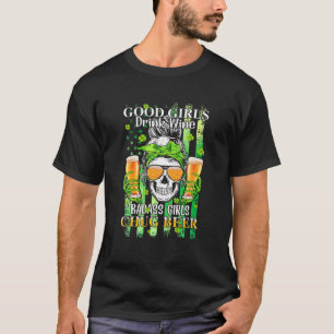 Camiseta Boas Meninas Bebem Vinho Bastão-Meninas Chug Beer