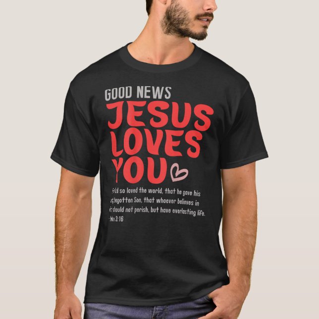 Camiseta Boas Notícias Jesus Te Ama Bíblia de Mensagens Cri (Frente)