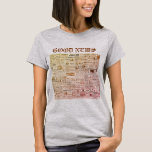 Camiseta Boas Notícias: Rua de Rae. Placa do Gráfico de Lou