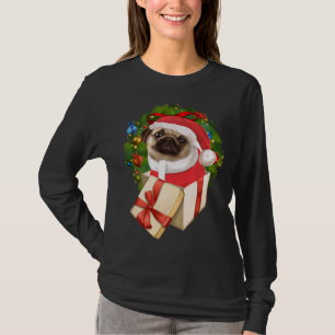 Camiseta Boas Papais noeis de Pug Bote Natal