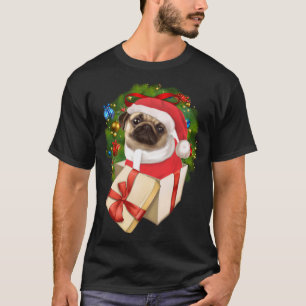 Camiseta Boas Papais noeis de Pug Bote Natal