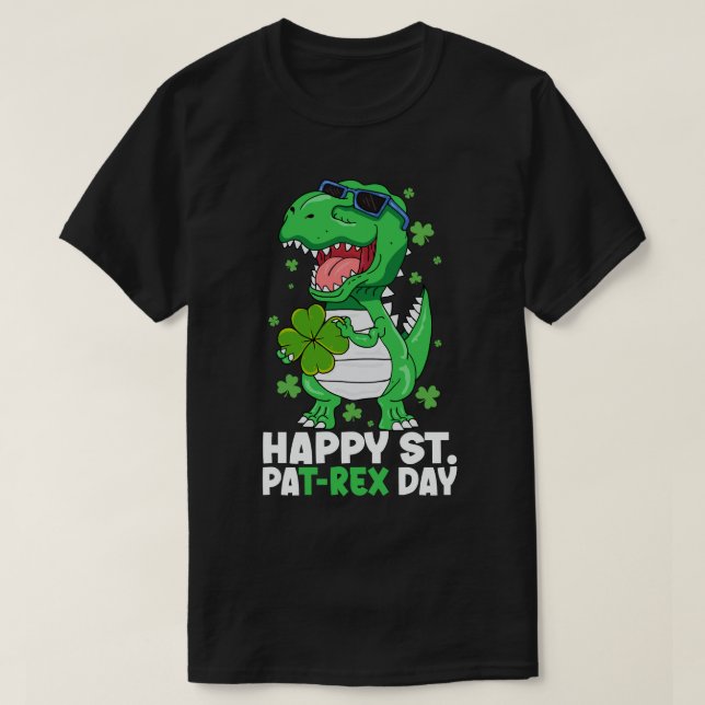 Camiseta Boas Ruas Felizes PaT-Rex Dia do Dinossauro Dias d (Frente do Design)