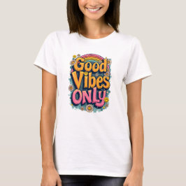 Camiseta Boas Vibrações Arco-Íris Retrô Positivo