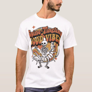 Camiseta Boas Vibrações de Arrepios de Riso Esqueleto Diver