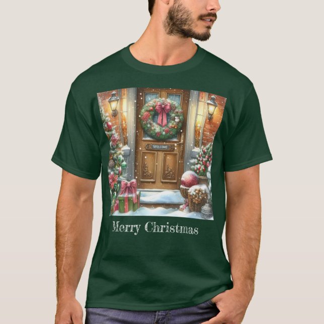 Camiseta Boas-vindas ao Natal Verde (Frente)