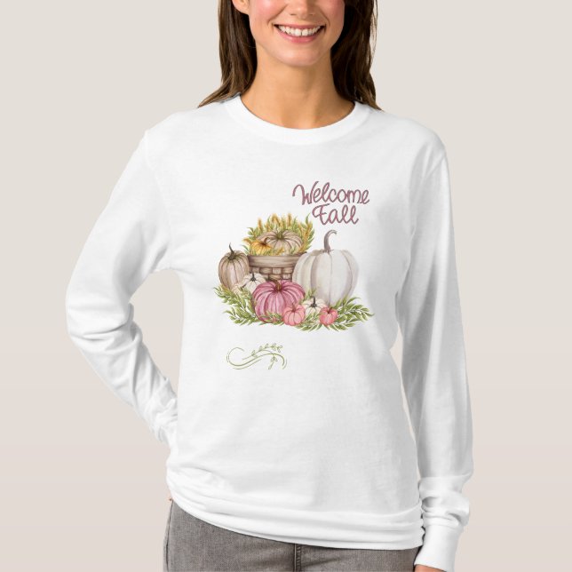 Camiseta Boas-vindas Flores de Abóbora (Frente)